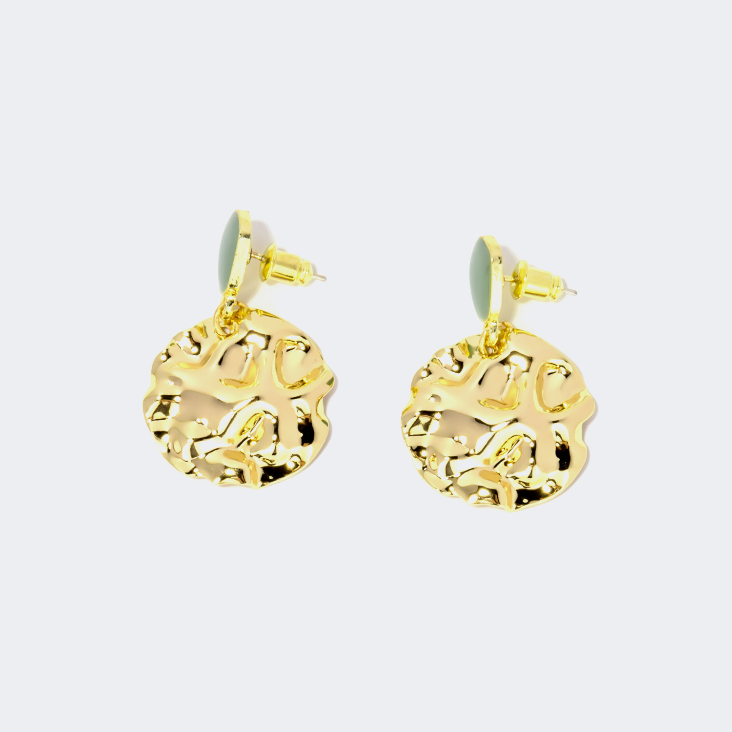 ZEELOOL Stylish Hammered Copper Earrings