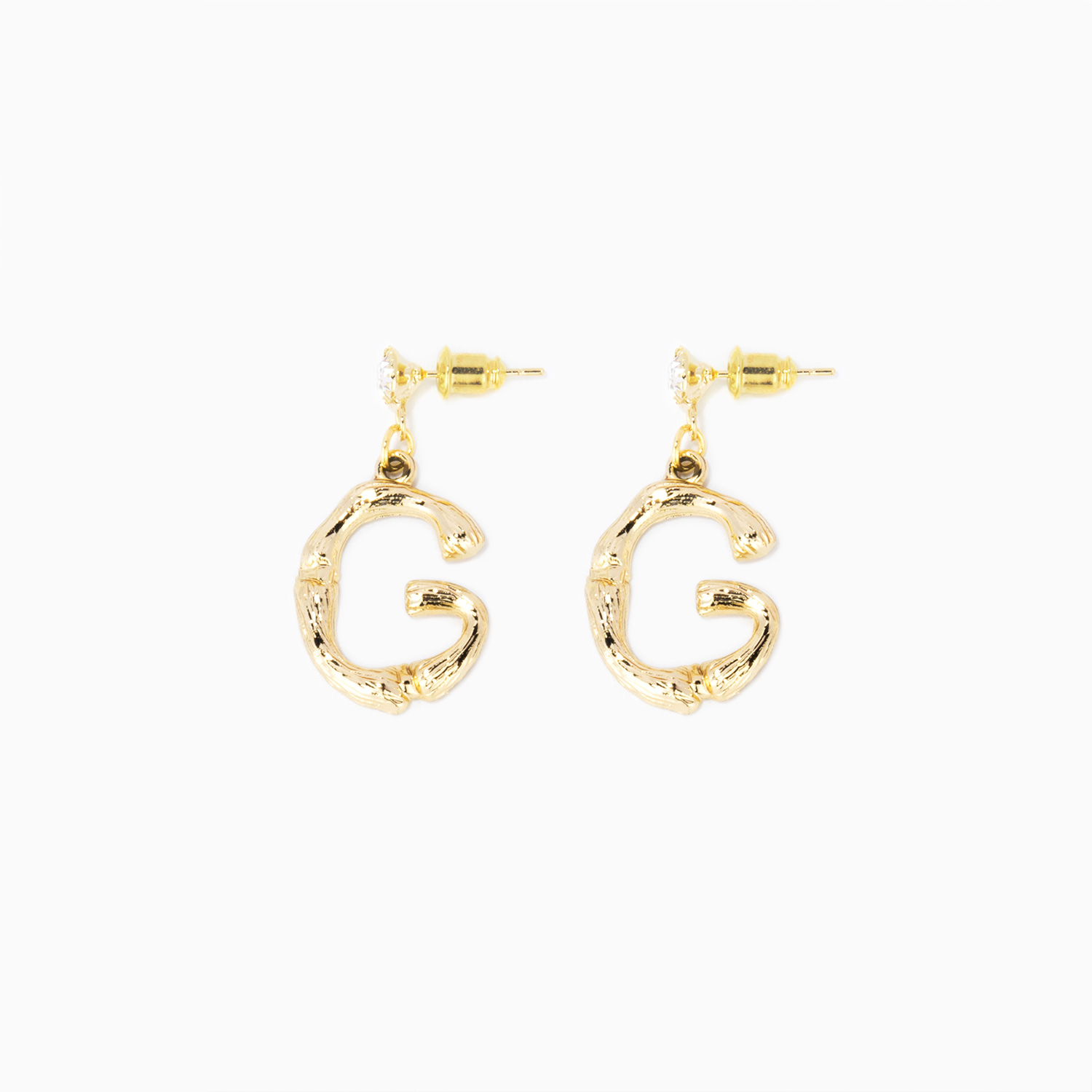 Stylish Letter G Shape Gold Earrings