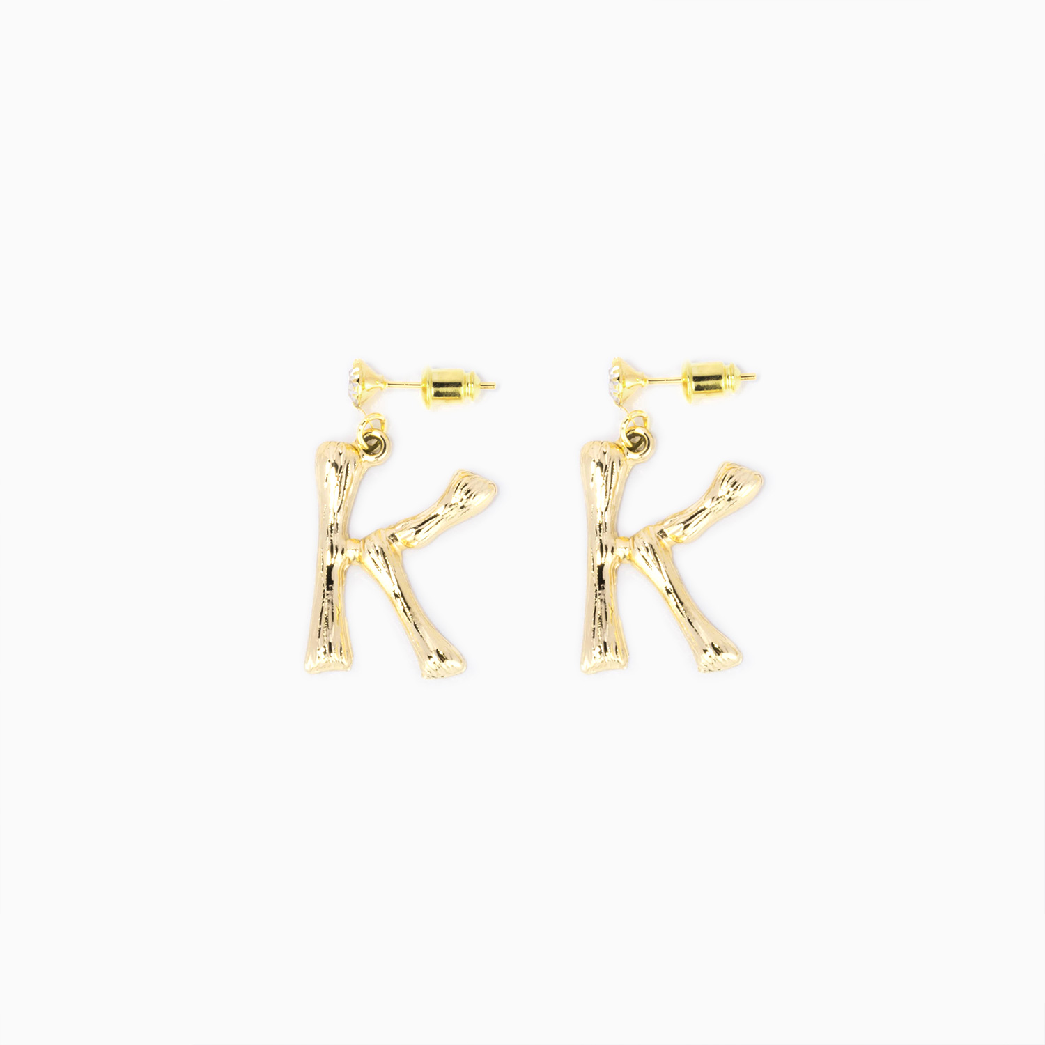 Stylish Letter K Gold Earrings1
