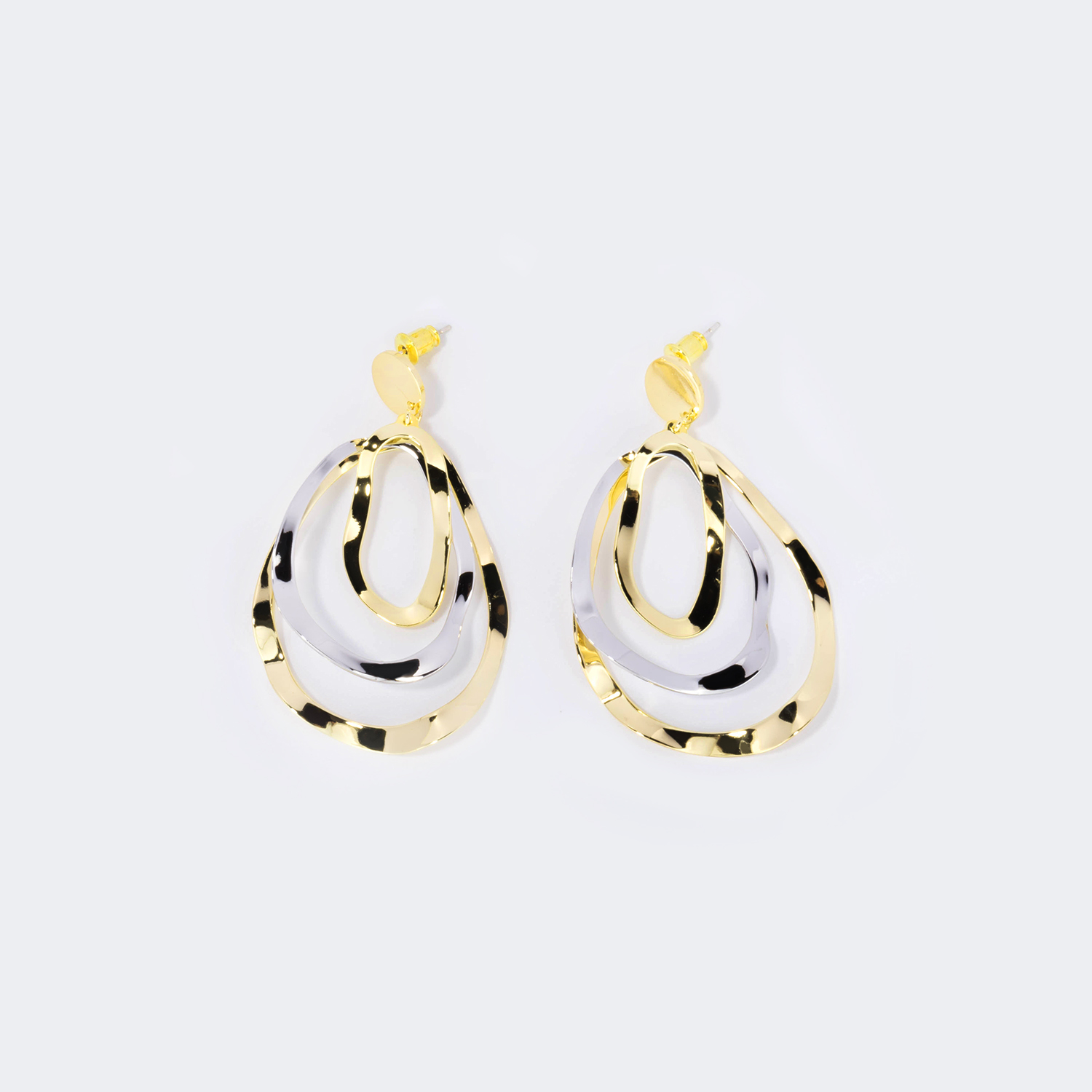 Stylish Pear-Shaped Metal Earrings