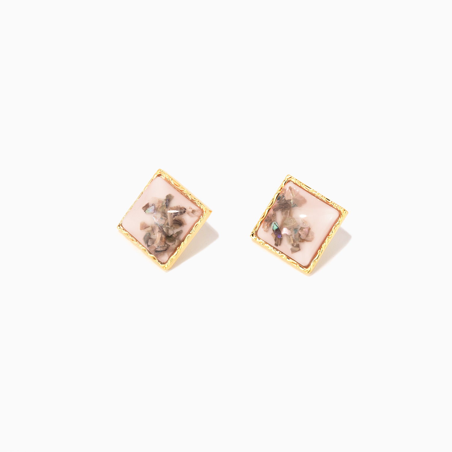 Stylish Square Pink-Floral Earrings1