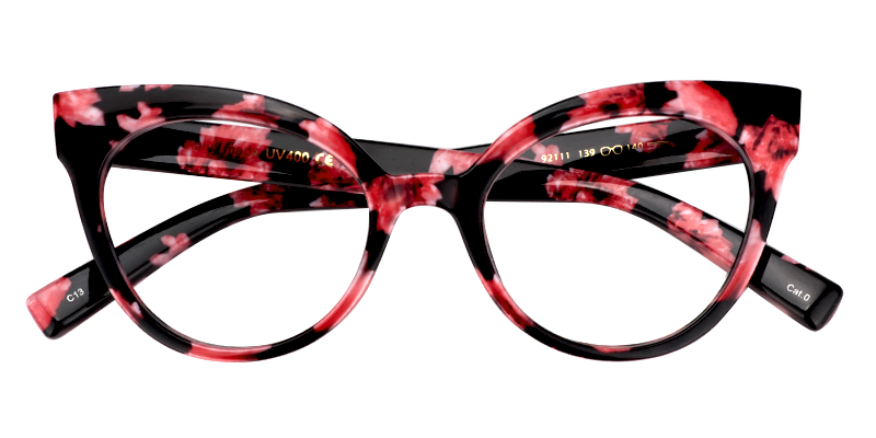 ZEELOOL Miya Cateye Red Floral Glasses