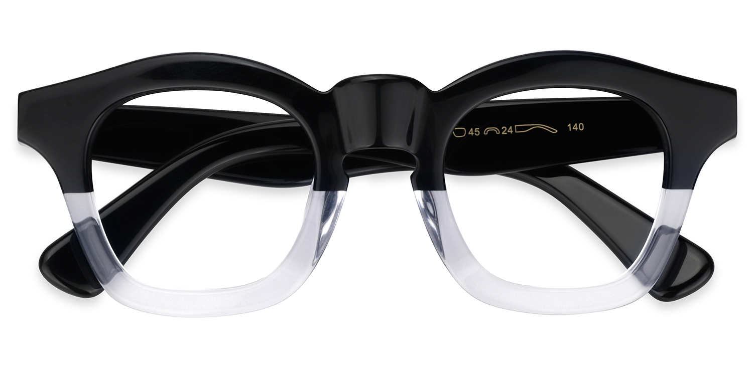 ZEELOOL Rita Square Black&Crystal Glasses