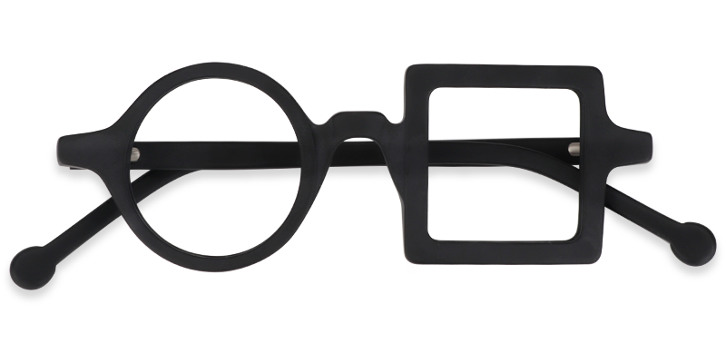 ZEELOOL Paola Asymmetric Black Glasses