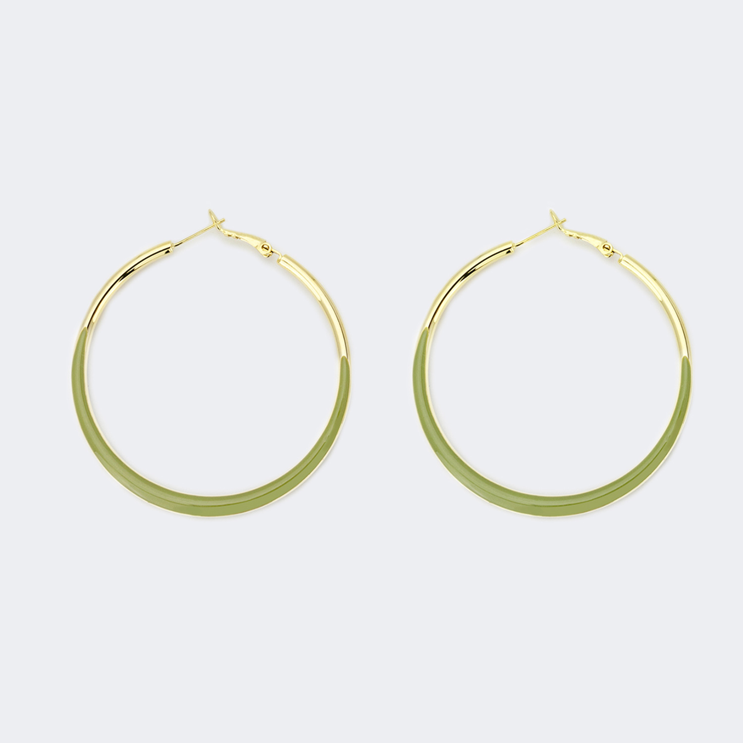 Stylish Annulus Shape Green Earrings1