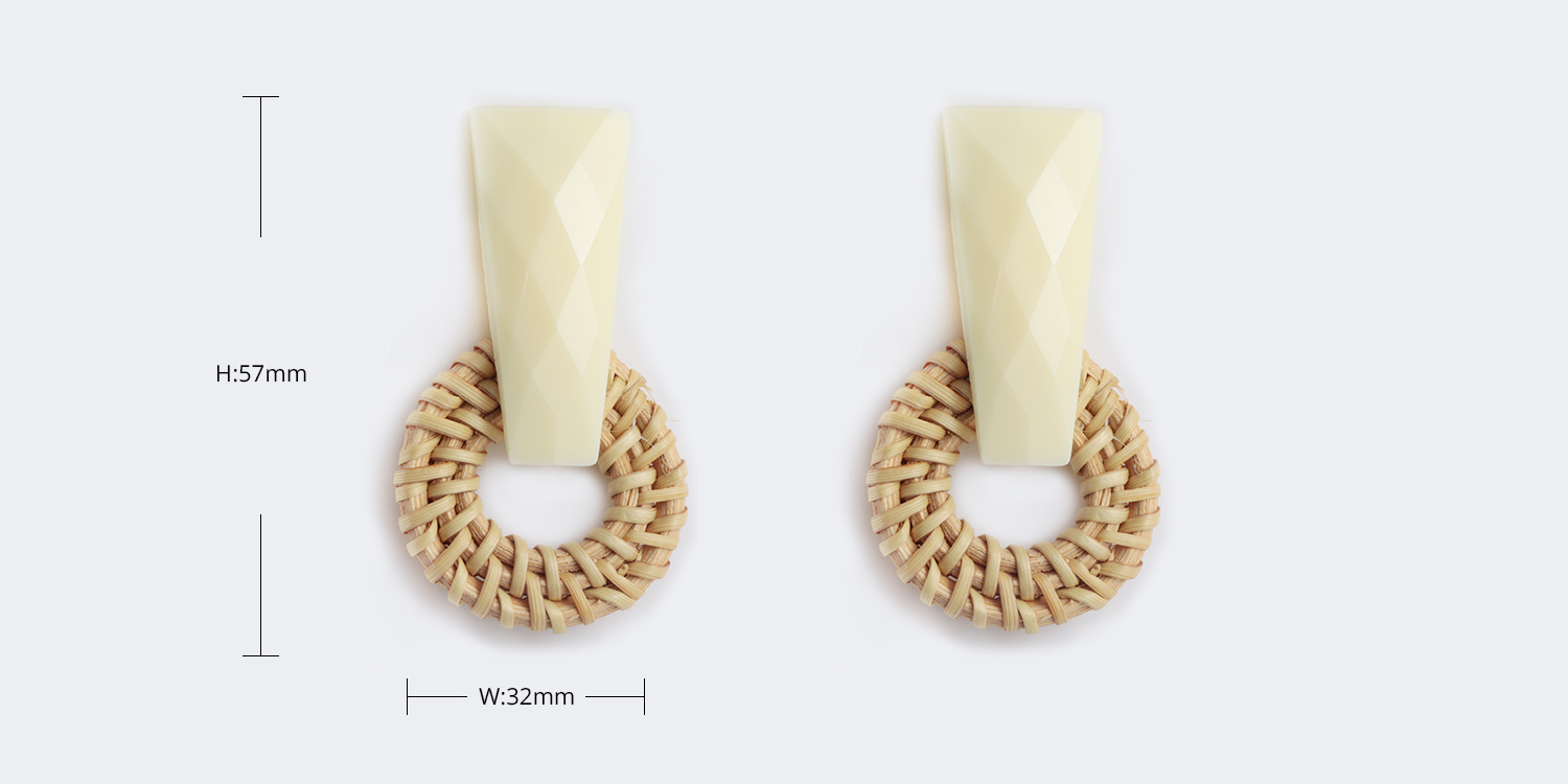 Stylish Weave Round Shaped Ivory White Earrings3