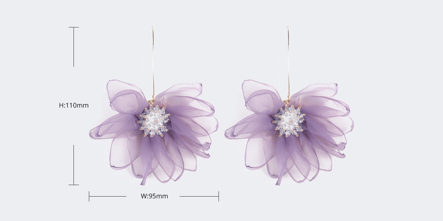 Stylish Petal Shaped Purple Earrings3