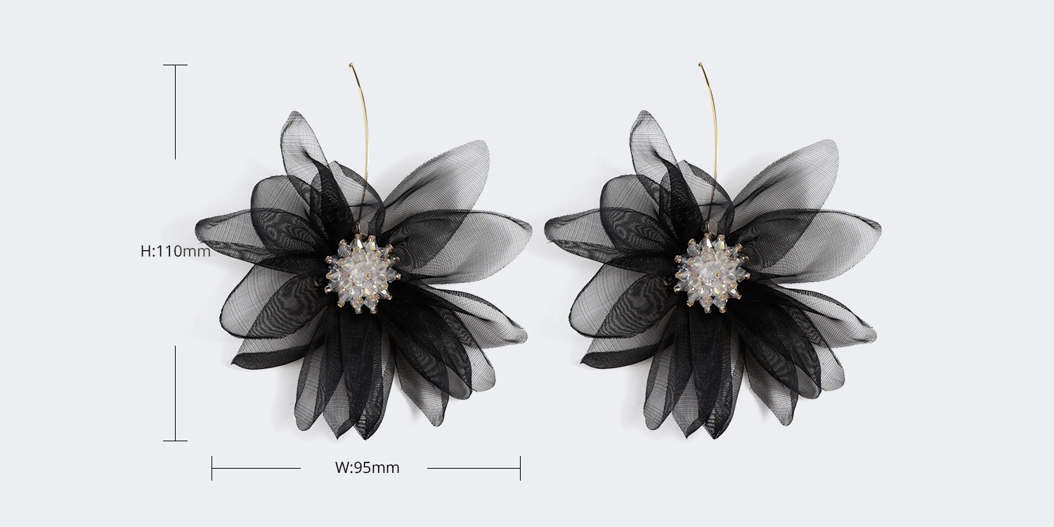 Stylish Petal Shaped Black Earrings2