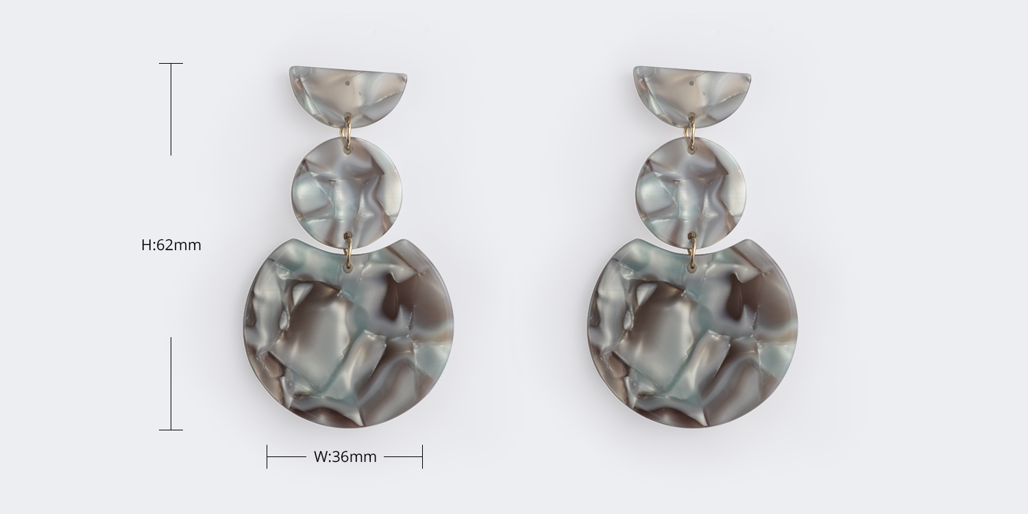 Stylish Geometric shaped Gray Floral-print Earrings3