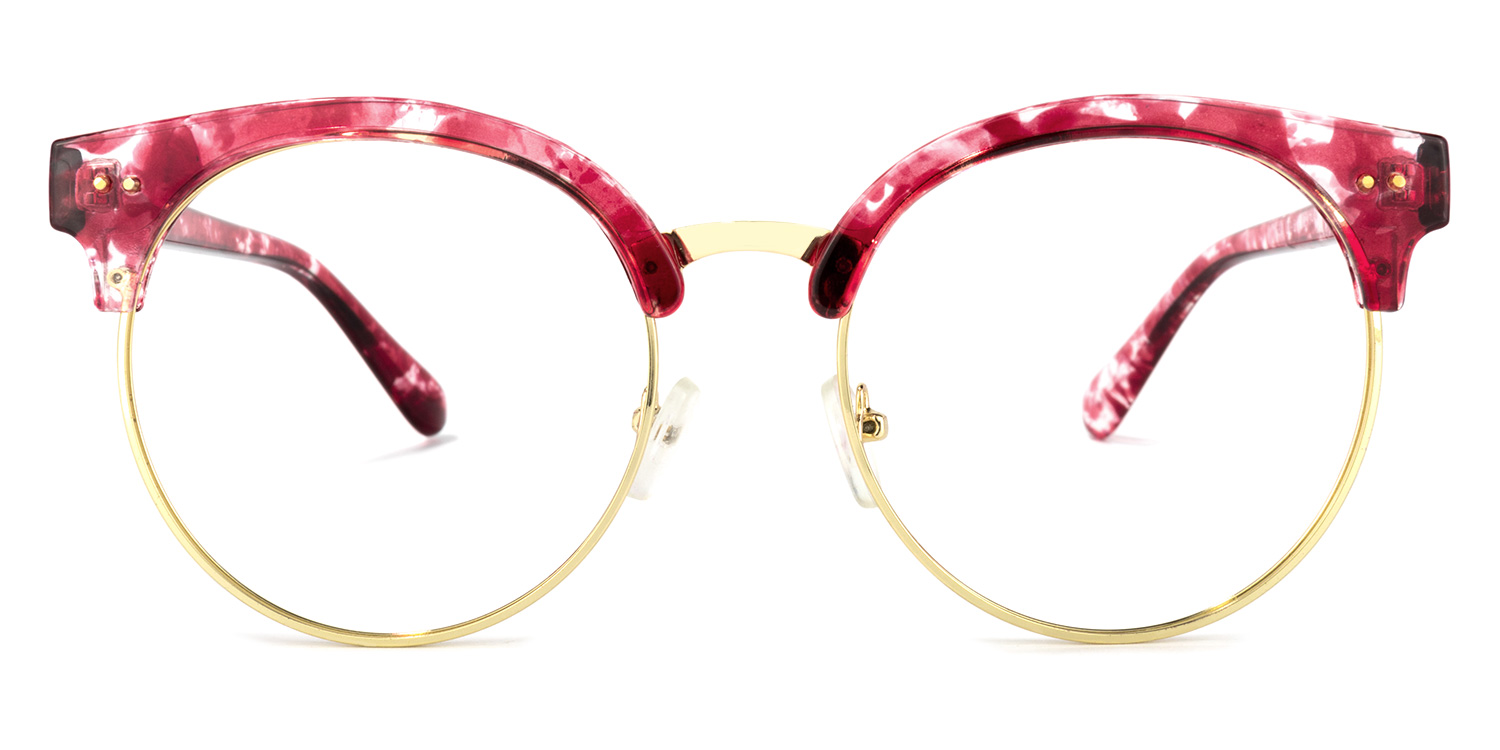 Tatiana Browline Red-Floral Glasses0
