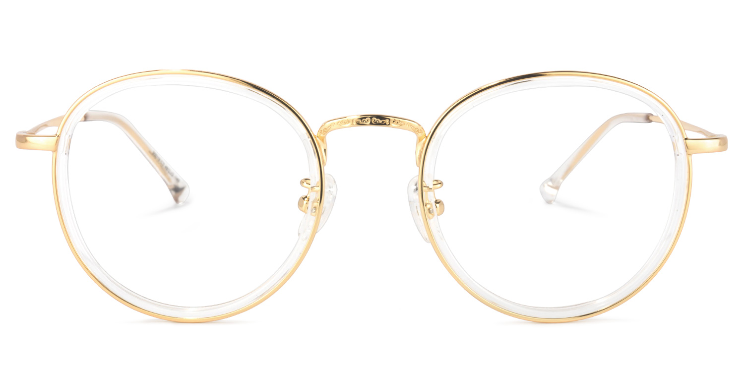 Yahya Round Gold-Crystal Glasses0