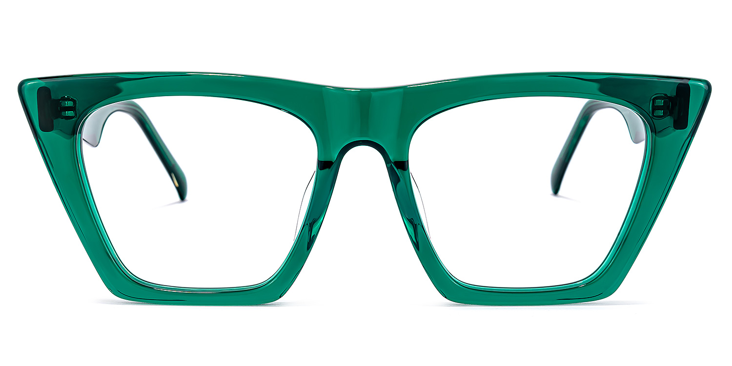 Cecile Cat Eye Green Glasses
