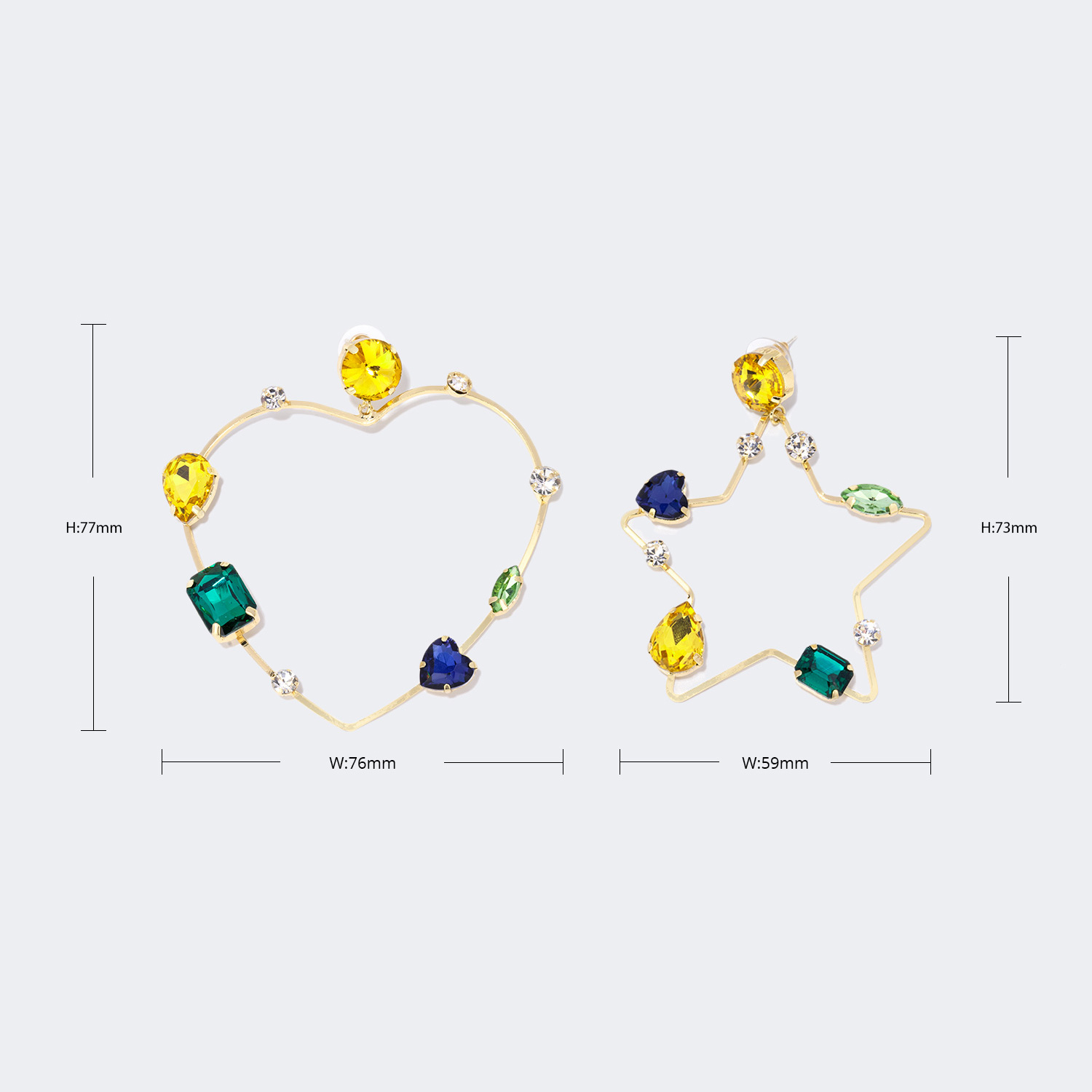 Pretty Shiny Asymmetric Earrings2