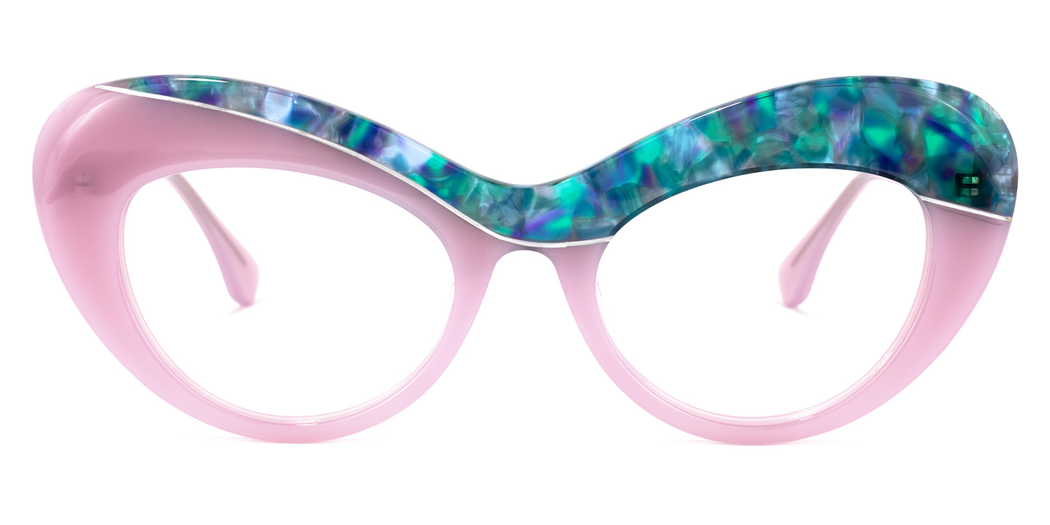 Bellamy Cateye Pink-Green Glasses good-img
