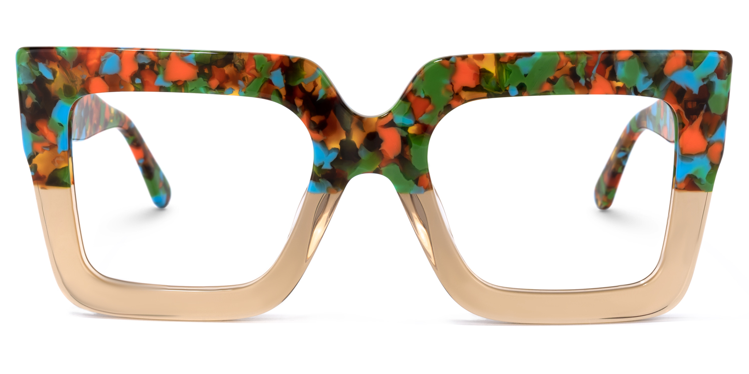 Brandon Square Beige Glasses