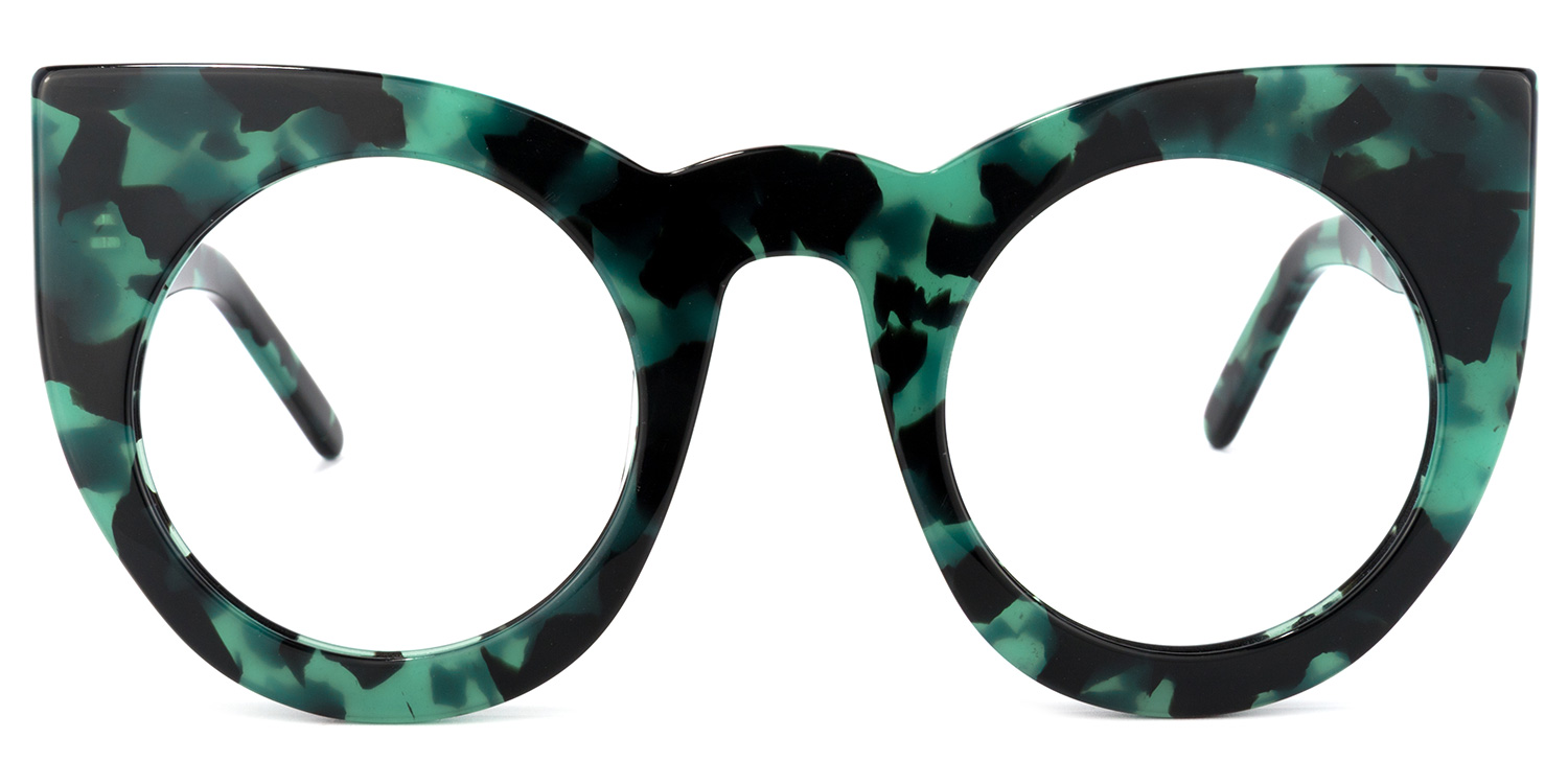 Ophelia Cateye Green-Floral Glasses good-img