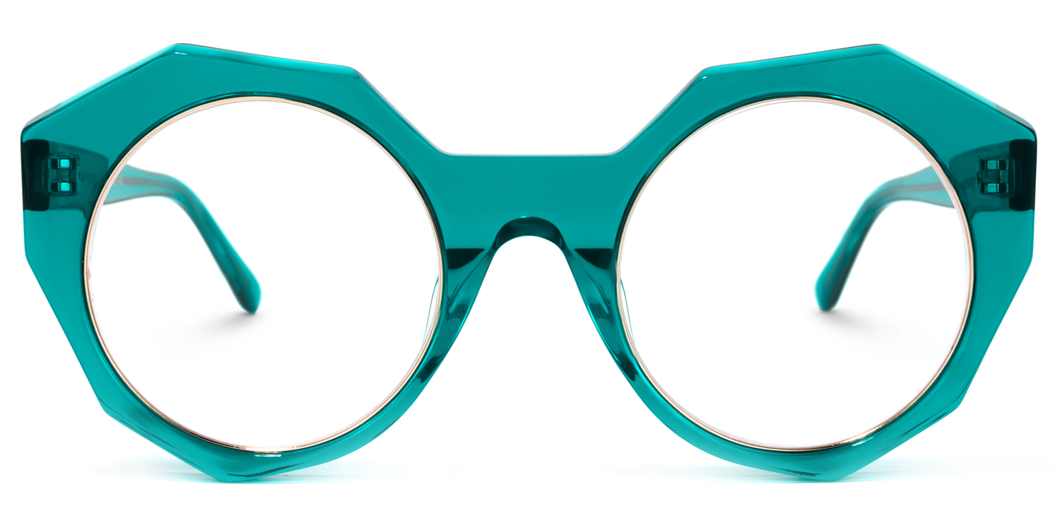 Bogar Geometric Green Glasses