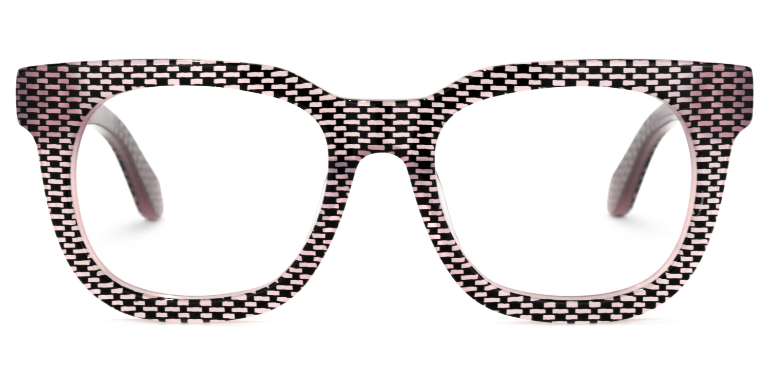 Crunch Square Black-Pink Glasses