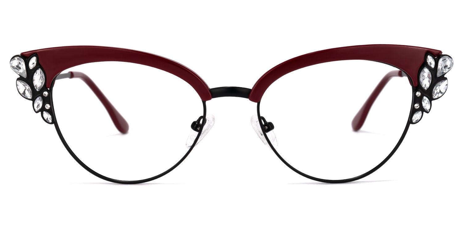 Hearn Cat Eye Dark-Red Glasses