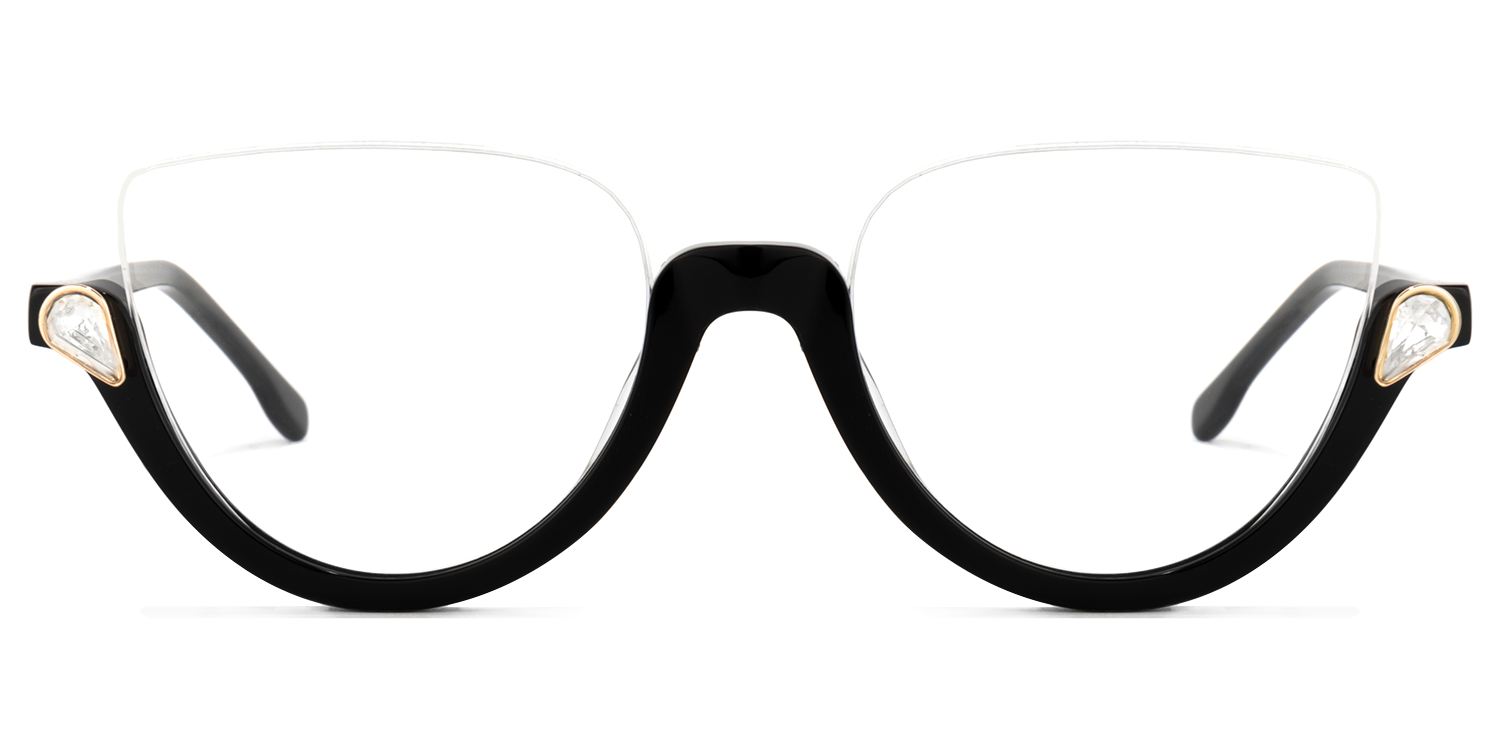 Felicia Cat Eye Black Glasses0