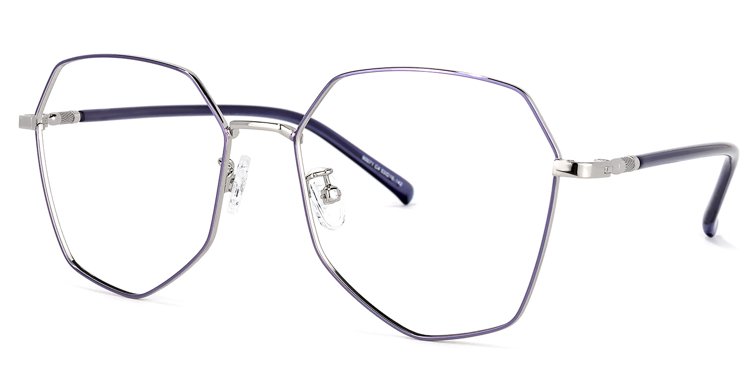 ZEELOOL Bivins Geometric Purple Glasses
