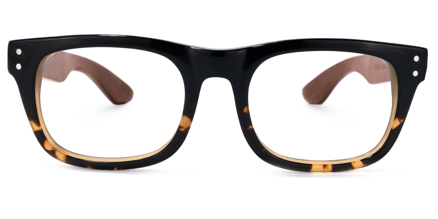 Garz Rectangle Black Glasses