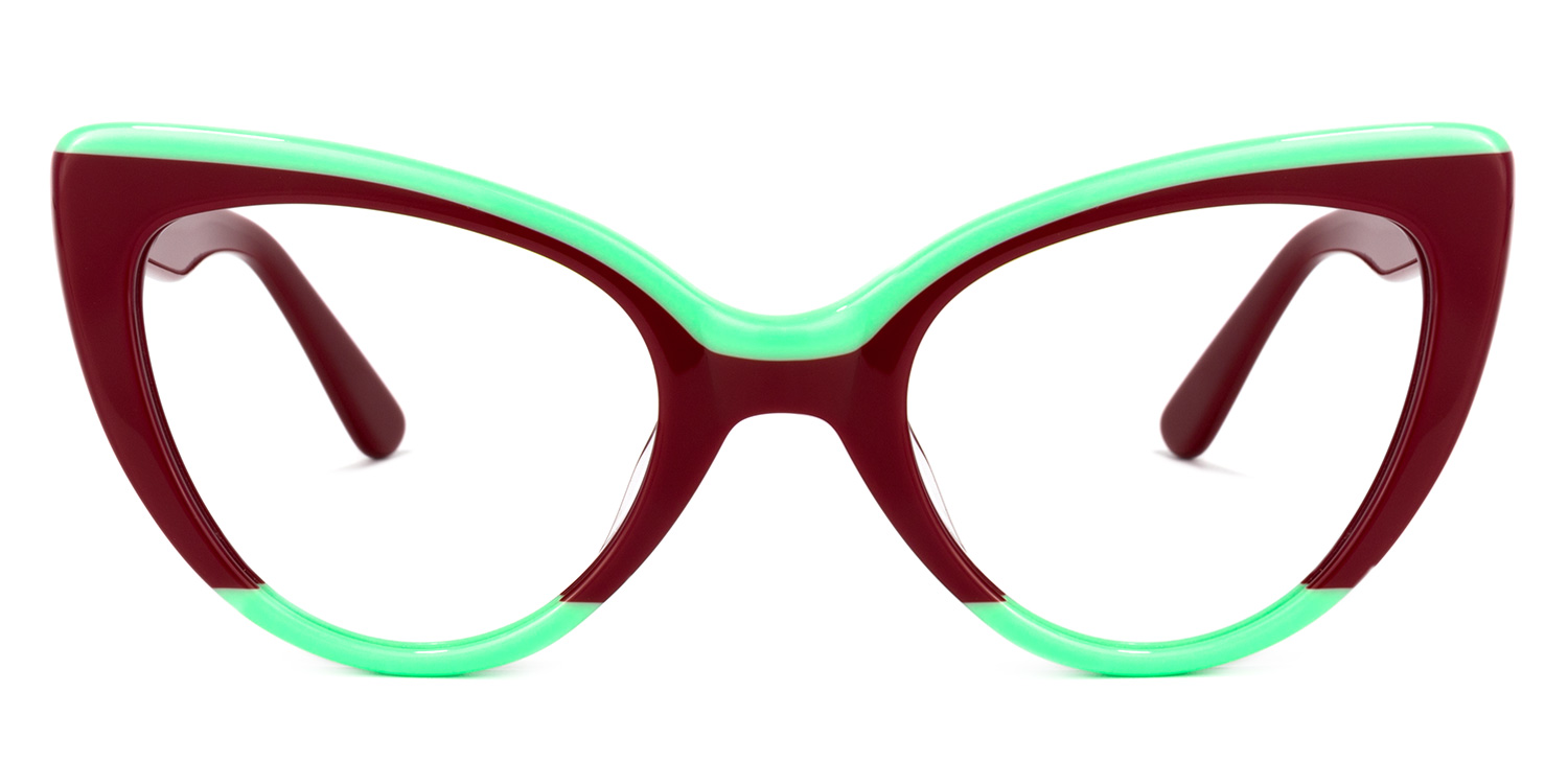 Claudette Cat Eye Burgundy Glasses0