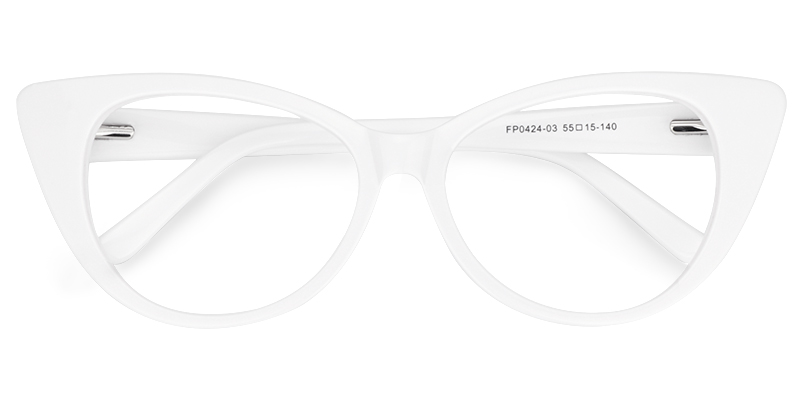 ZEELOOL Cindy Cat Eye White Glasses