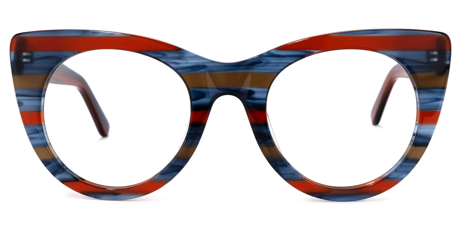 Aronia Cateye Blue-Red Glasses