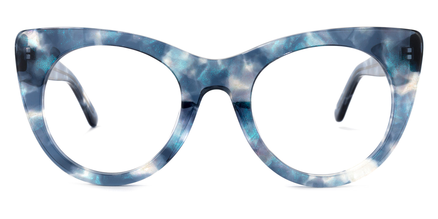 Starry Cateye Blue Glasses