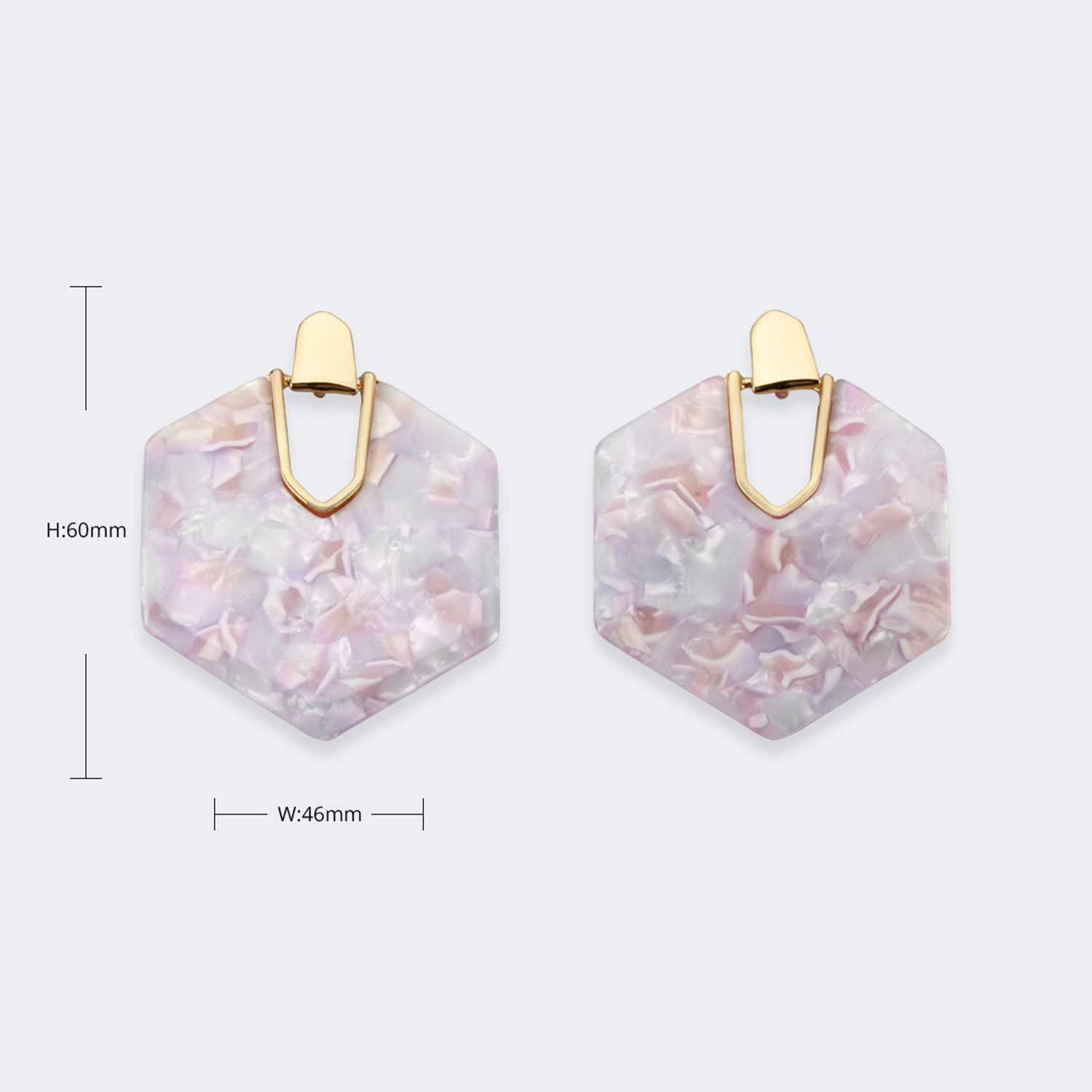 Vintage Geometric Shape Pink Earrings3