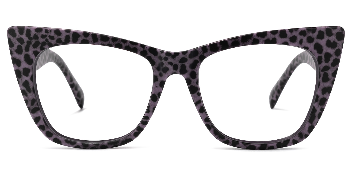 Fuller Cateye Purple-Leopard Glasses0