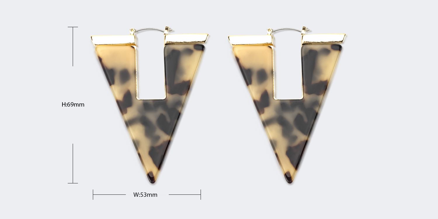 National Style Inverted Triangular Tortoise Earrings2