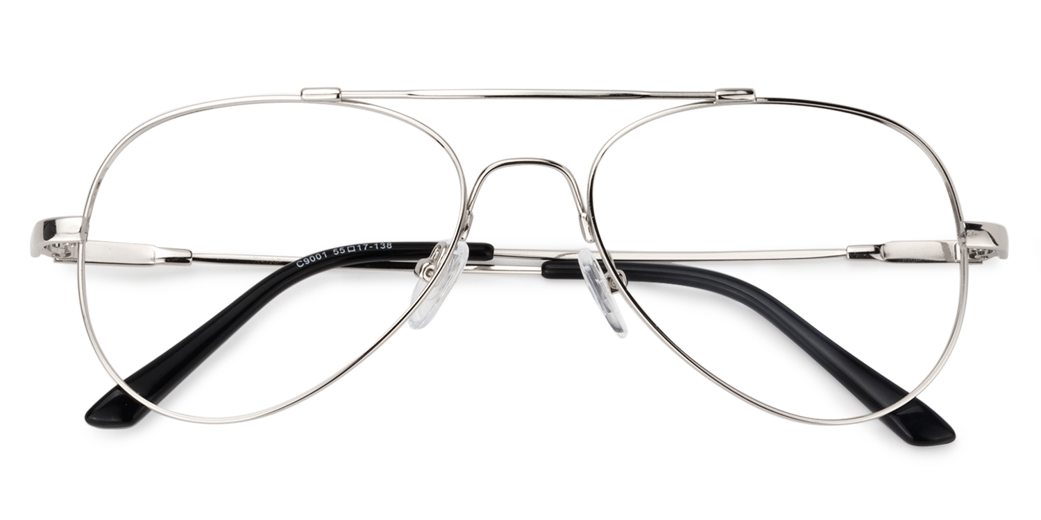 Aviator Silver Glasses | Zeelool Glasses1