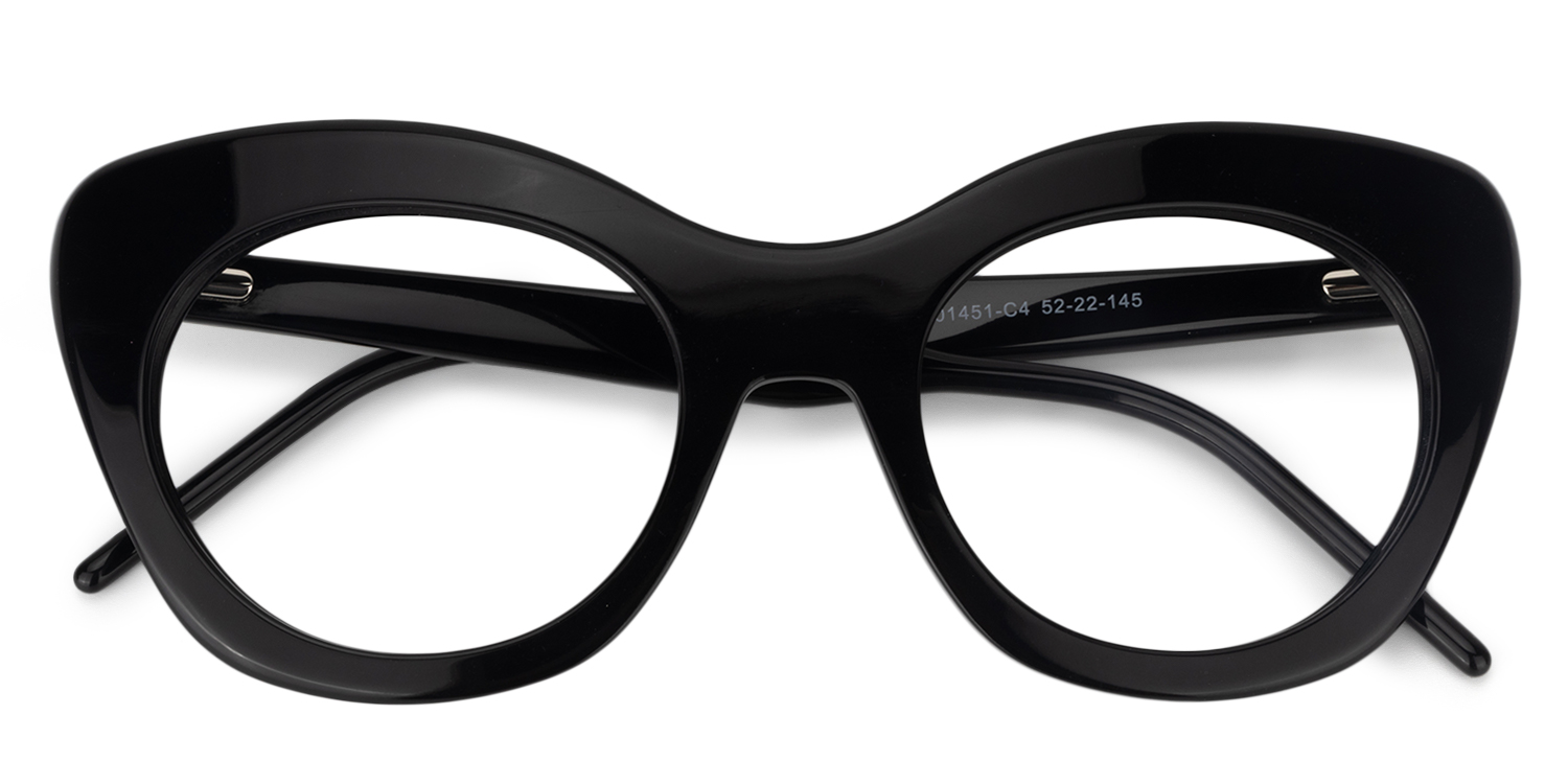 ZEELOOL Maria Cat-eye Black Glasses