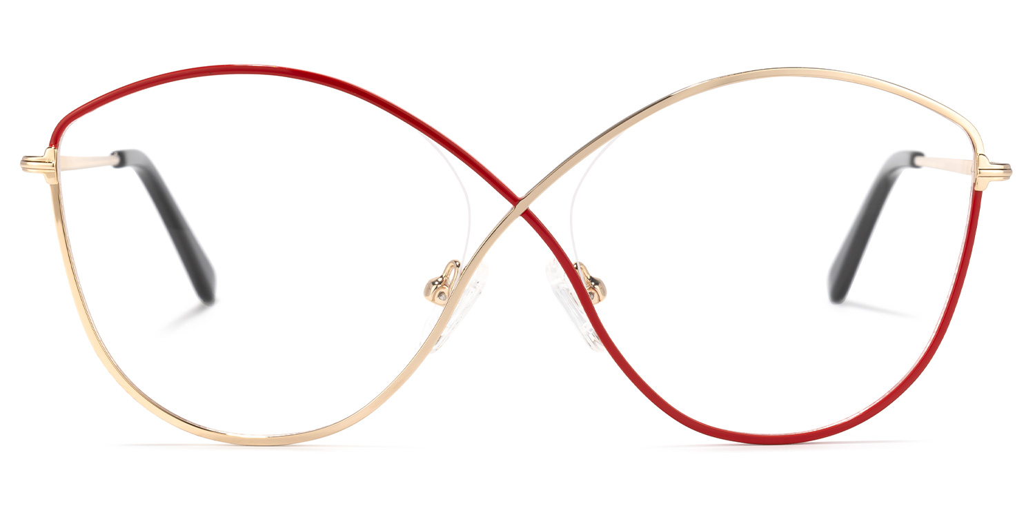 Garcia Geometric Red-Gold Glasses0