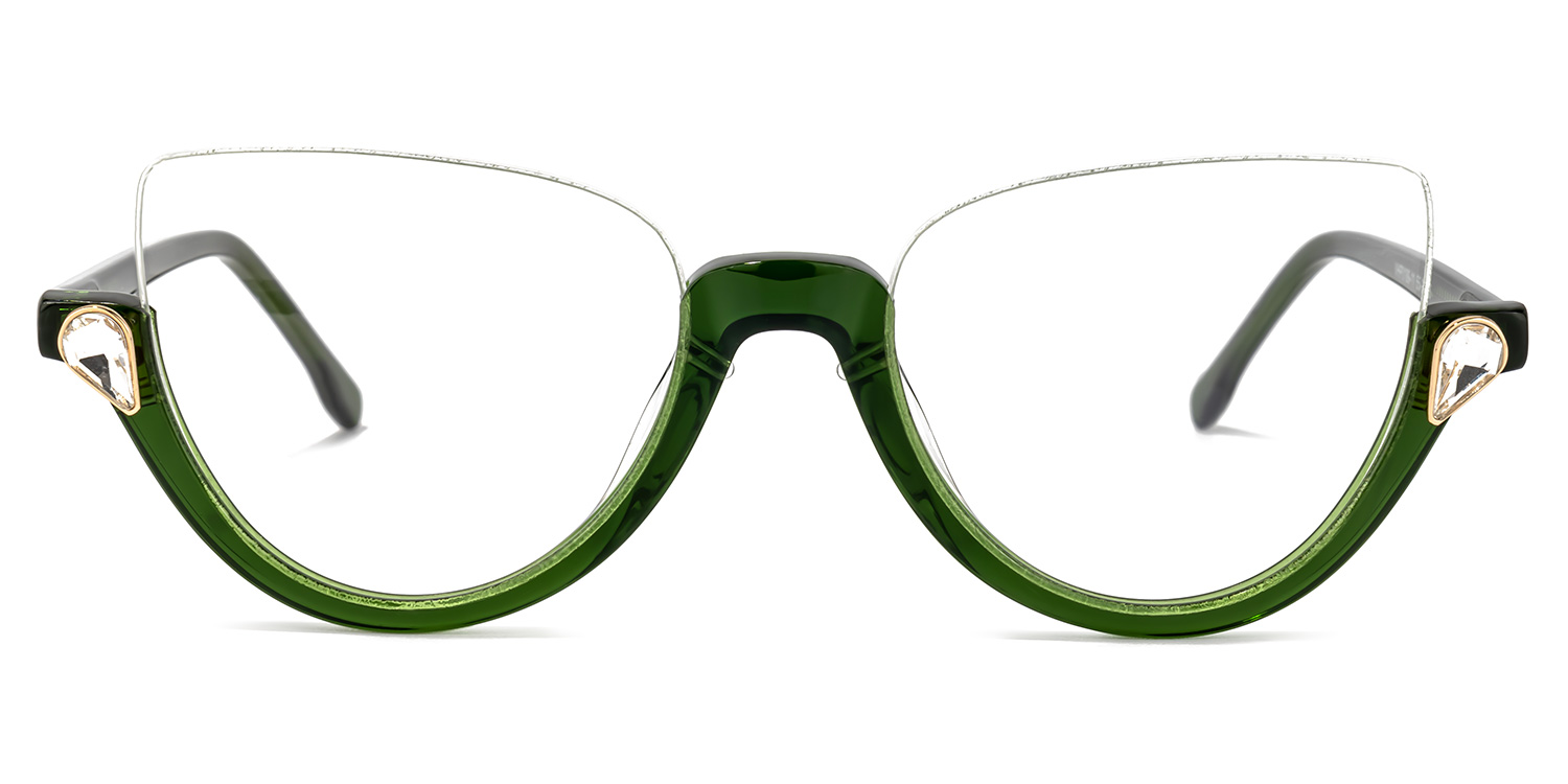 Felicia Cat Eye Green Glasses 0