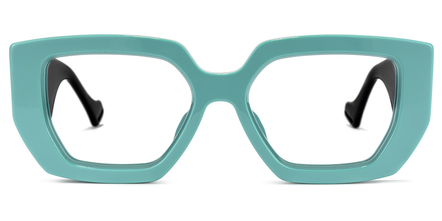 Reece Geometric Green Glasses
