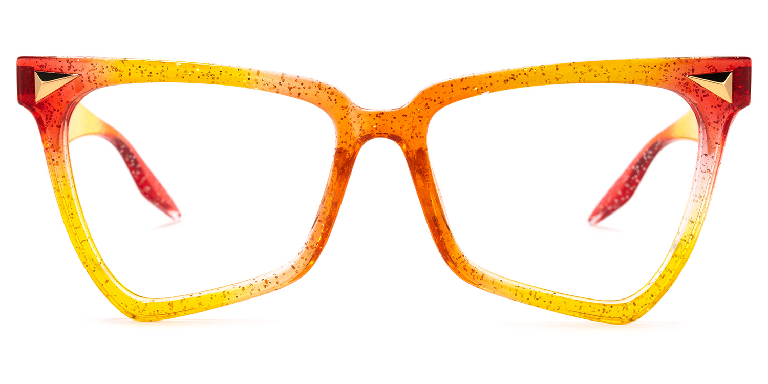 Cicely Geometrical Orange Eyeglasses good-img