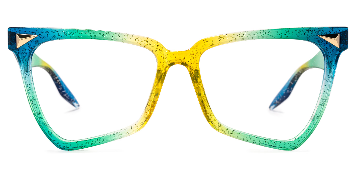 Cicely Geometrical Green Eyeglasses