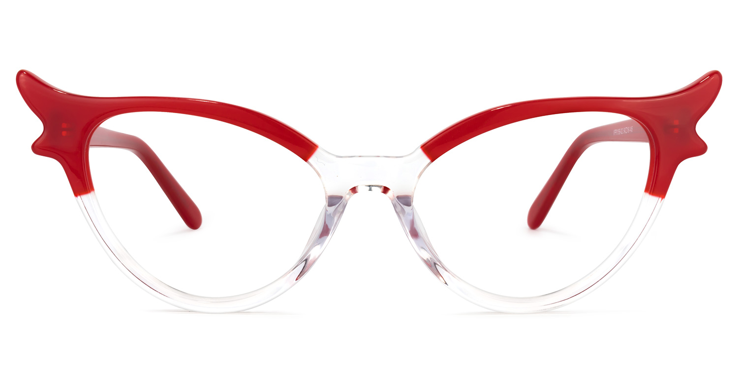 ZEELOOL Judy Cat Eye Red Glasses