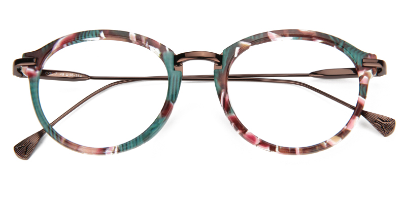ZEELOOL Anemone Round Green-Floral Glasses 