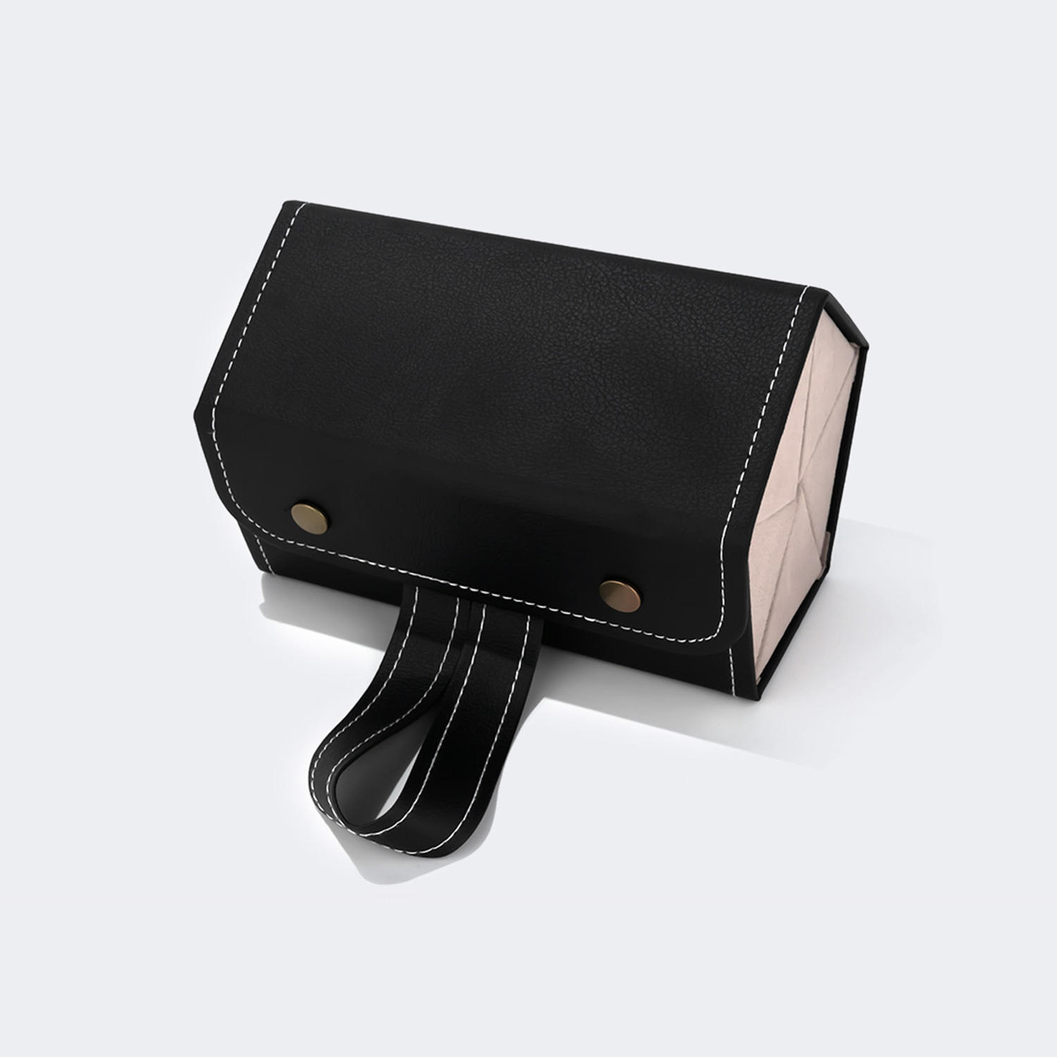 High-end Leather Hanging Black Eyeglasses Storage2