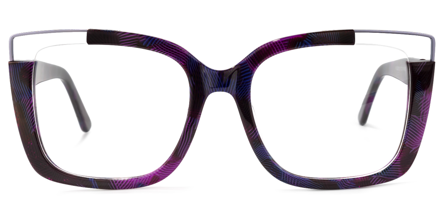 Dortch Square Purple-Floral Glasses