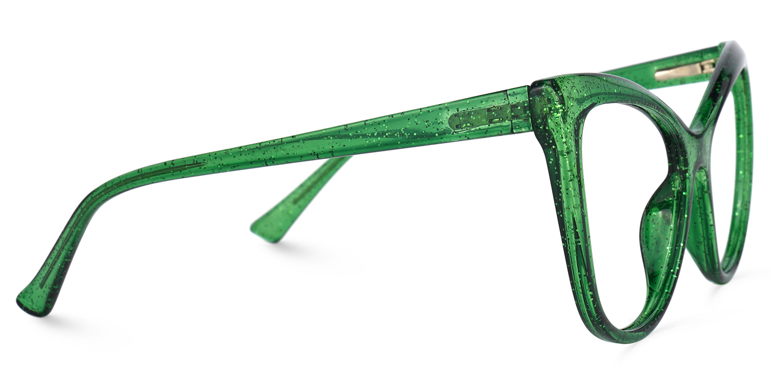 Gomez Cateye Green Glasses2