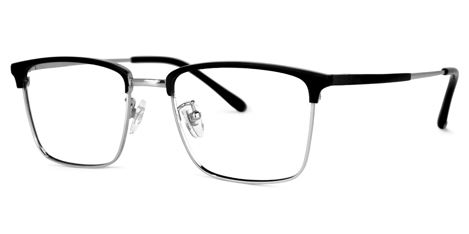 ZEELOOL Suella Square Black-Silver Glasses