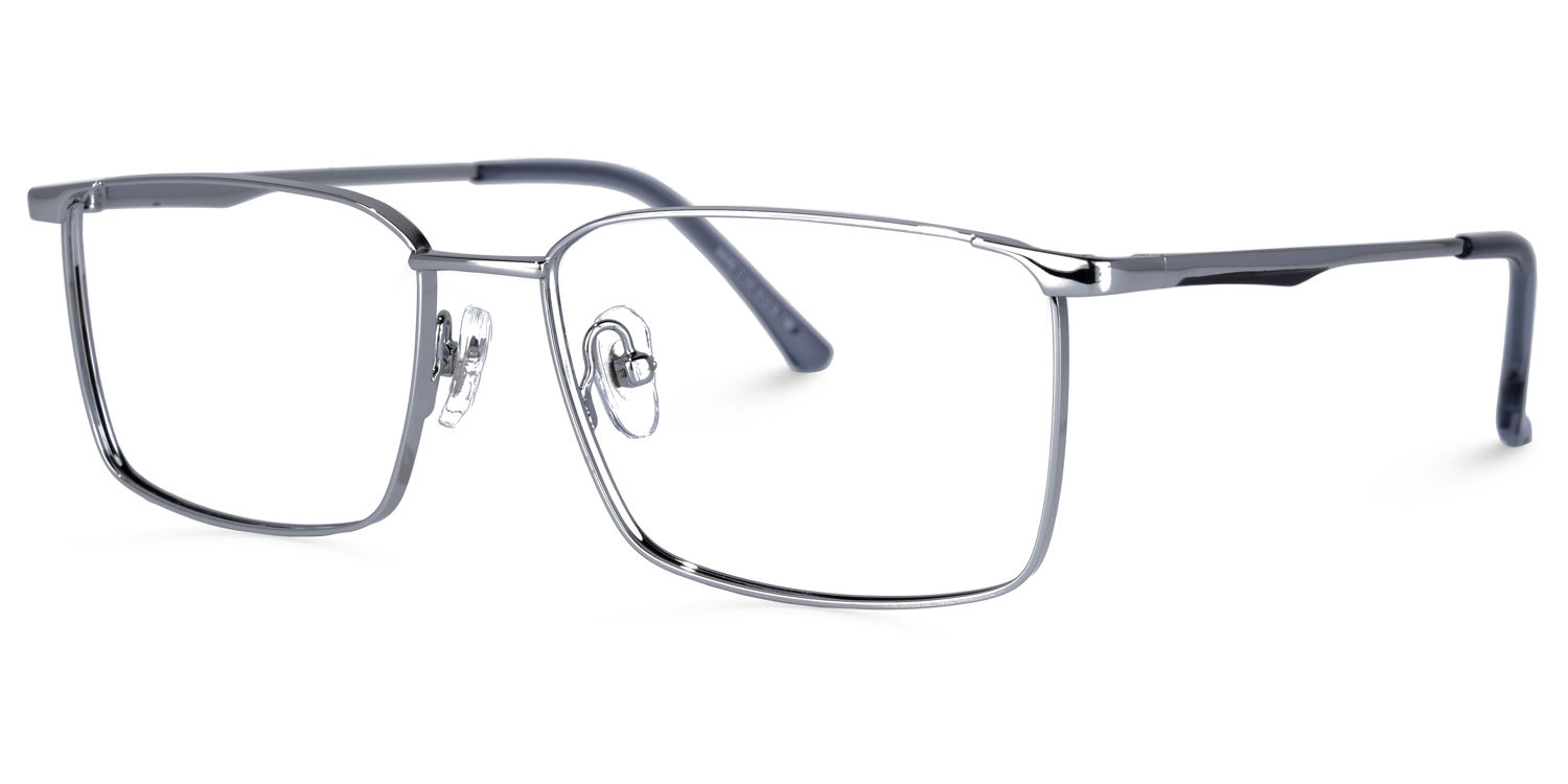 Tyrone Rectangle Silver Glasses1