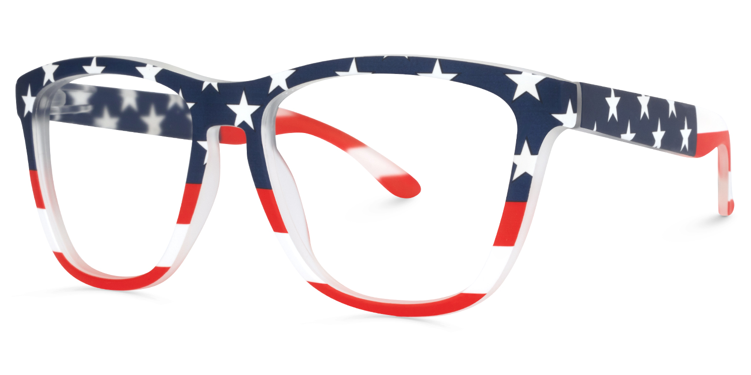 ZEELOOL Theo Square USA Flag Glasses