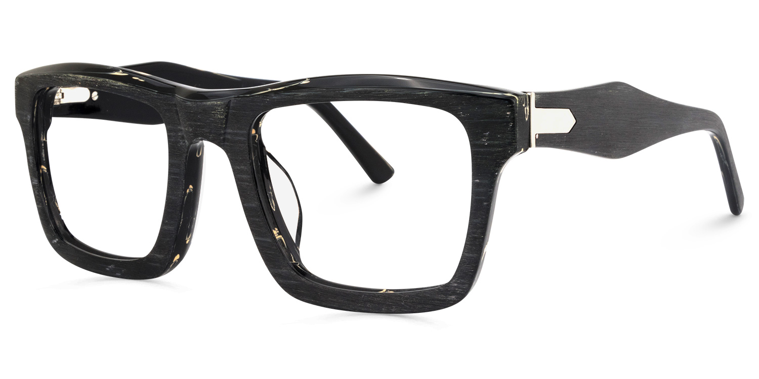 ZEELOOL Riley Rectangle Black Glasses