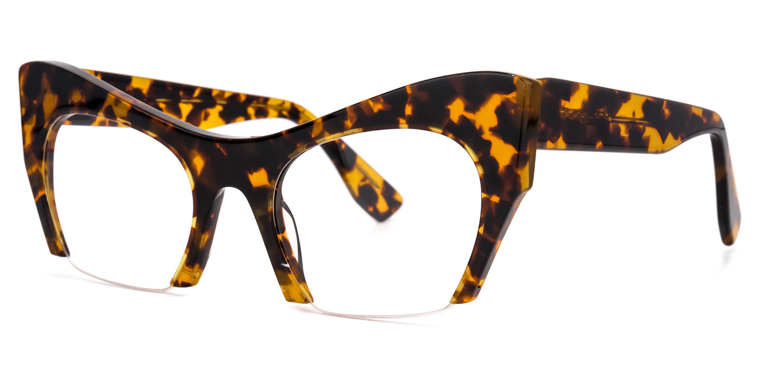 Kyle Cat Eye Yellow Tortoise Glasses2